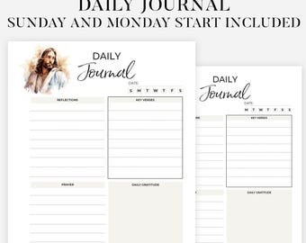 Gebetsjournal Druckbarer Bibelstudienplaner Glaubensbasiertes Bibelstudienjournal für Frauen Gebetsplaner Christliches Digitales Bibel Journal Buch