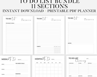 To do list printable, to do list bundle, to do list planner page productivity pages to do list template big happy planner daily schedule pdf
