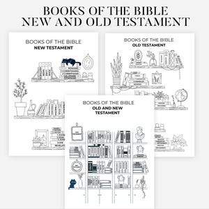 Printable Books of the Bible - Bible Checklist Pdf-Bible Bookshelf Coloring Printable - Bible Book Tracker - Bible Class Activity Printable