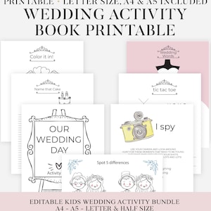 Kids Wedding Activity Pack Pdf Wedding Coloring Book Wedding Activity Book Children&#39;s Wedding Activity Book Kids Reception Table Activities