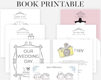 Pacote de atividades para casamento infantil em PDF, livro de colorir para casamento, livro de atividades para casamento, livro de atividades para casamento infantil, atividades para mesa de recepção infantil