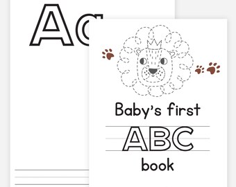 Blank Alphabet Book, Baby's First ABC Book, Baby's First Alphabet Book, Coloring Pages, Coloring Book, 4 Sizes Included, Instant Download