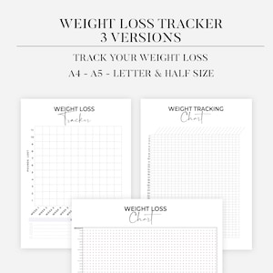 365 Day Weight Tracker Printable, Weight Loss Journal, Daily Weight Journal, Weight Loss Tracker, Weight Log, A4/A5/Letter, Instant Download