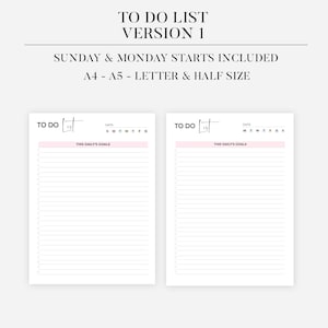 To do list printable to do list bundle to do list planner page productivity pages to do list template daily schedule Minimal Tasks List A4