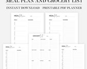 Weekly Meal Planner and Grocery List Printable Template, Food Planner, Diet Planner, 7 Day Menu Plan, Health & Fitness, A4/A5/Letter/Half