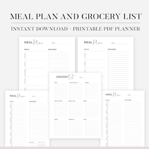 Meal Planner Weekly Meal Menu Planner DIY Recipe Planner Book Digital Goodnotes iPad Planner A5 A4 Letter Half Size PDF Printable Inserts