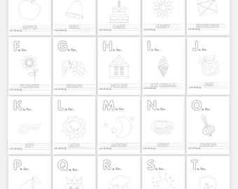 110 Pages ABC Baby Shower Coloring Book, Baby's First ABC Book,Bears Theme Alphabet Book,Baby Shower Game Or Activity,Printable PDF