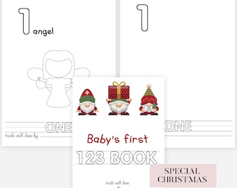 123 Baby Shower Coloring Book, Baby's First Number 123 Book, Baby Shower Game Activity, Keepsake, Printable Baby Shower Numbers Book Pdf