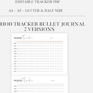 Minimal Period Tracker Printable women Period Planner Landscape Pdf, Cycle Tracker for Symptom Tracker and Mood Tracker printable Landscape