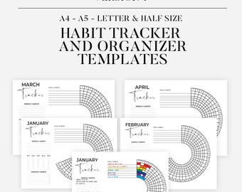 Habit Tracker - DRUCKBARE Planerseite - Druckbare Planerseite - Monatlicher Tracker - Monatlicher Ziel-Tracker - Fitness-Tracker - Gesundheits-Tracker