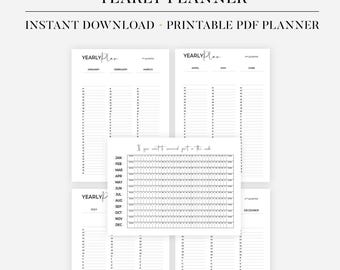Wesentliche tägliche wöchentliche monatliche druckbare Planer Vorlagen Undatierte Planer Bündel Produktivitätsplaner Set, sofortiger Download, A4/A5/Letter