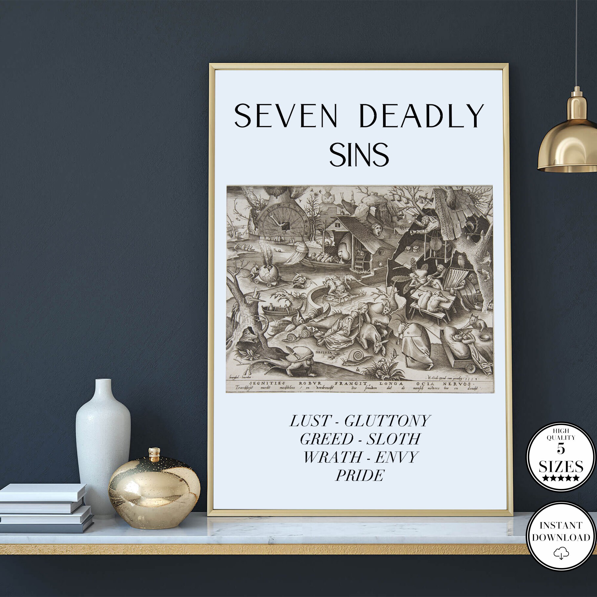 Seven Heavenly Virtues Seven Deadly Sins Bible Verse Etsy
