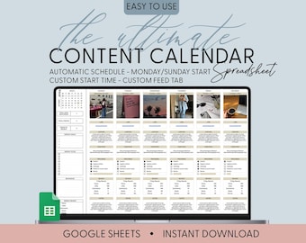 Content Calendar Google Sheets Social Media Content Planning Spreadsheet Marketing Template Monthly Batch Content Creation Instagram TikTok
