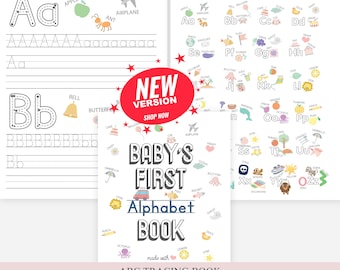 ABC babyshower kleurboek A-Z alfabetten leren babyshower spel Baby's eerste activiteit cadeau-ideeën spel DIY babyboek AFDRUKBAAR digitaal