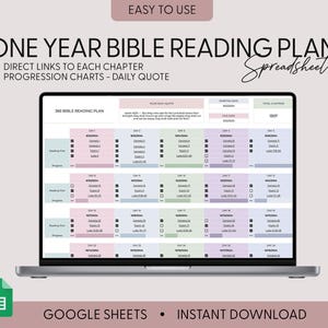 Chronological Bible Reading Plan Tracker Bible Tracker One Year Bible Plan Daily Devotion For Women Bible Study Google Sheet Bible In a Year