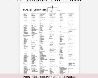 Einkaufsliste | Lebensmittel-Einkaufsliste | Druckbar, Digital | Einkaufsliste Vorlage | Bunte Lebensmittel-Einkaufsliste | Meister Einkaufsliste A4/A5
