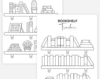 Bookshelf Tracker Printable Template, Books to Read, Books I've Read, Book Tracker, Reading Log, A4/A5/Letter/Half Size Instant Download PDF