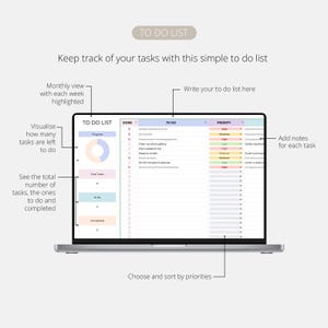 Digital Todo List Excel Template Daily Weekly Monthly Annually Task ...
