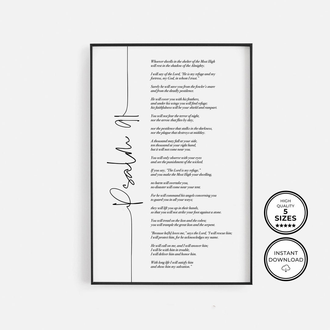 Psalm 91 Bible Verse Wall Art Print Christian Gift Printable Bible psalm-91-bible-verse-wall-art-print-christian-gift-printable-bible