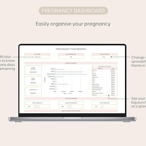 Foglio di calcolo per la pianificazione del bambino, lista della spesa per i prodotti per neonati, pianificazione finanziaria per la gravidanza, Google Fogli, budget per il bambino, checklist per la preparazione del neonato immagine 17