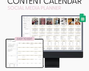 BLACK FRIDAY Simple Social Media Planner Spreadsheet Monthly Content Calendar Google Sheets Social Media Marketing Template Content Creator