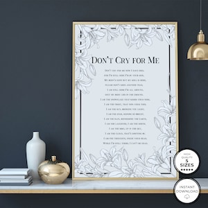 Funeral Poem, Don't Cry for Me Sign, Poem About Wife and Mother, Loss ...