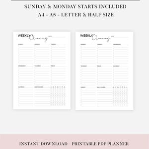 Ultimate cleaning schedule bundle printable Cleaning Planner Bundle Weekly Monthly Yearly Cleaning Checklist Declutter Family Chore Chart image 12