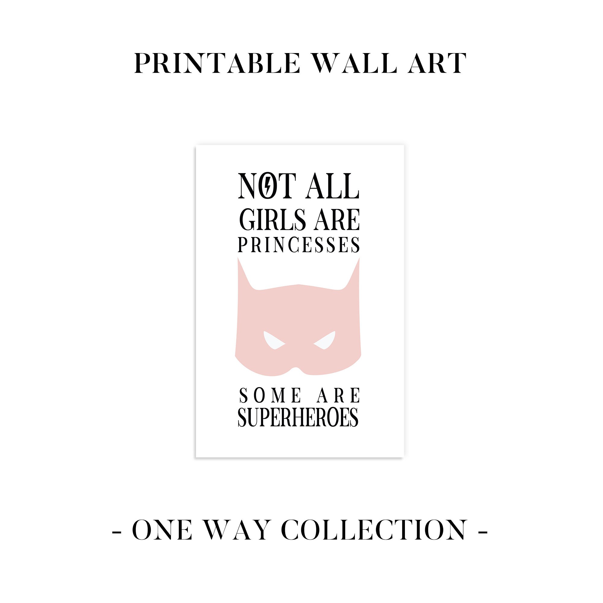 Not All Girls Are Princesses Superhero Wall Art Nursery Wall Etsy
