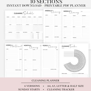Ultimate cleaning schedule bundle printable Cleaning Planner Bundle Weekly Monthly Yearly Cleaning Checklist Declutter Family Chore Chart image 17