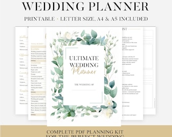 Wedding Planner Printable, Printable Wedding Planner Pages, Wedding Plan Bundle, Wedding Planning Book, Wedding Planner PDF A4A5 Letter Size