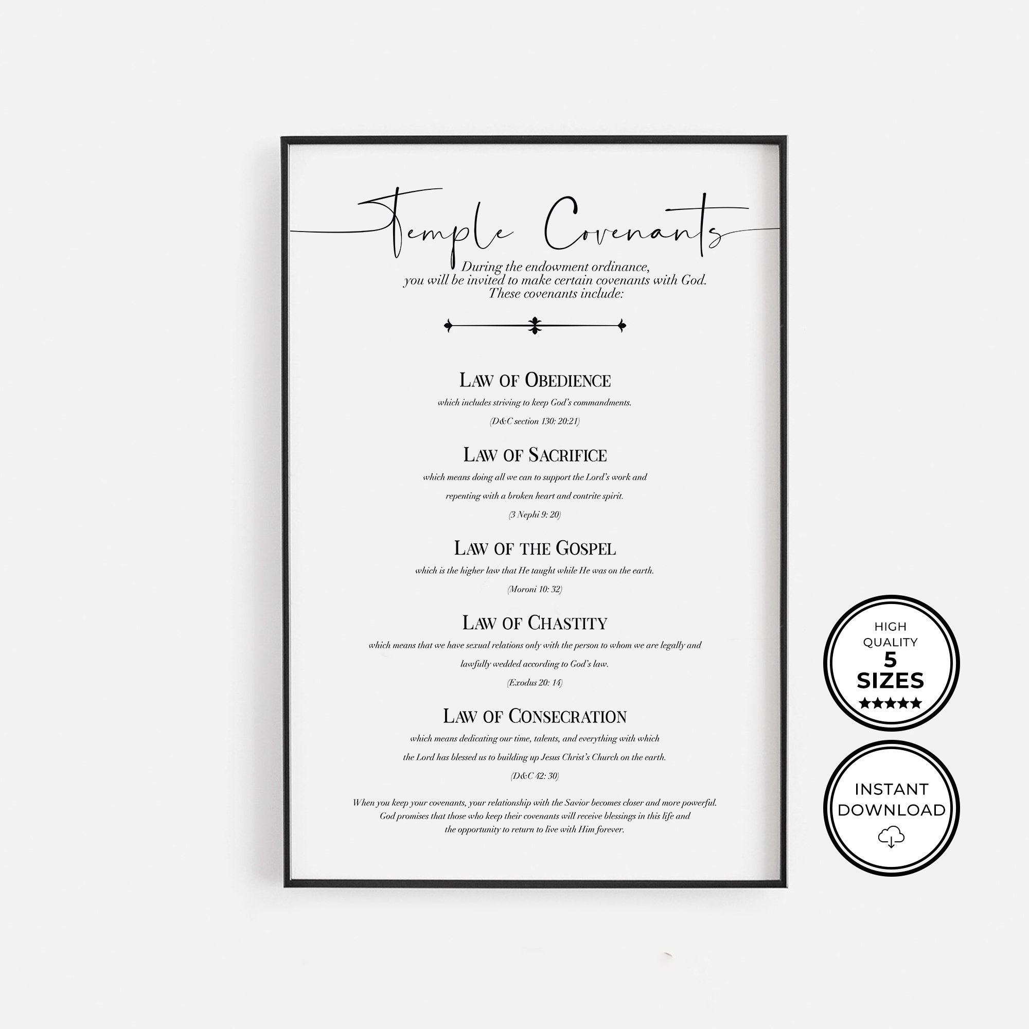 Lds Art Christ LDS Temple Covenants Printable LDS Temple - Etsy