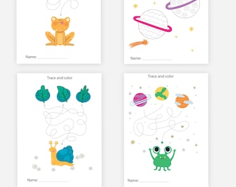 20 Preschool Line Tracing Worksheets Bundle, Printable Line Trace Page, Homeschool Worksheets, Pre Handwriting, Shape Tracing Learning, PDF