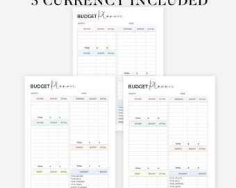 Printable and Editable Monthly Budget Planner | Monthly Spending Tracker PDF | Bullet Journal Budget Worksheet | Spending Digital Download