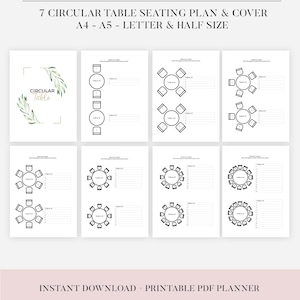 Druckbarer Hochzeitstisch Sitzplan Vorlage, Sitzplan, Runder Tisch Sitzplan, Event Tisch Sitzordnung, A4 Platzplaner