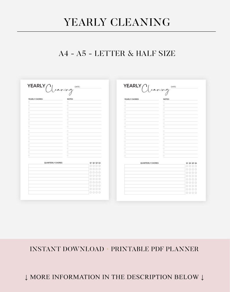 Ultimate cleaning schedule bundle printable Cleaning Planner Bundle Weekly Monthly Yearly Cleaning Checklist Declutter Family Chore Chart image 15