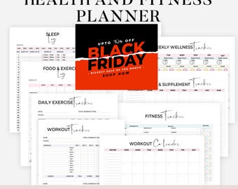 Workout Tracker Printable, Fitness Planner, Daily Exercise Log, Fitness Journal, Workout Planner, A4/A5/Letter/Half Size, Instant Download