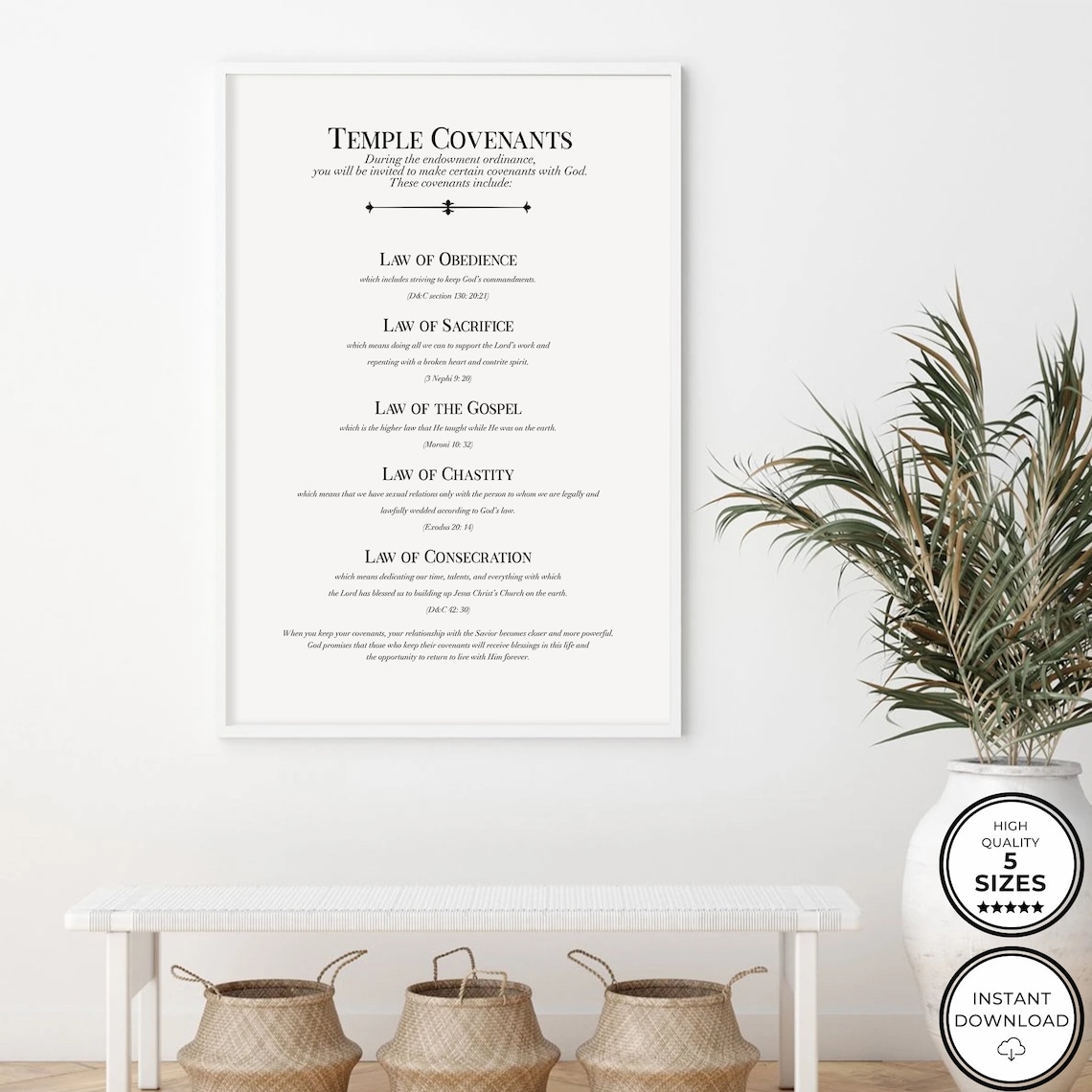 Lds Art Christ LDS Temple Covenants Printable LDS Temple - Etsy