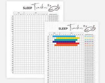 Sleep Tracker Printable – Monthly Log, Analysis, Quality (4 Sizes)