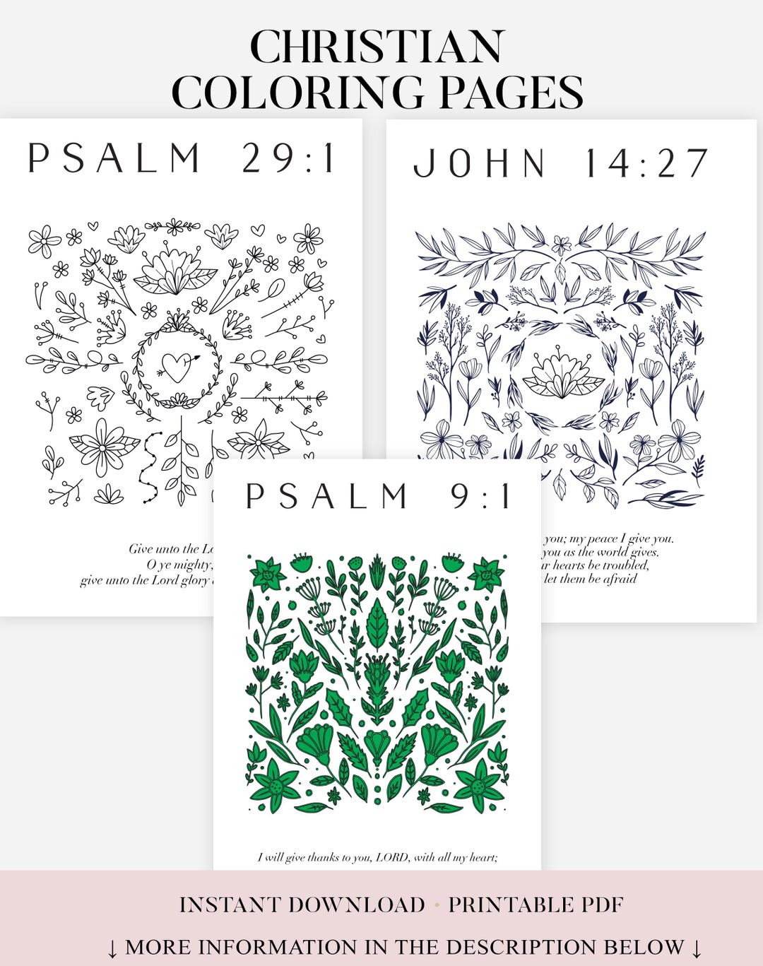 Flower Bible Verse Coloring Page, Coloring Sheets, Coloring Pages for ...