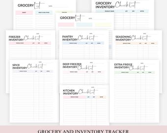 Printable Grocery List Template | Colorful Printable Shopping Checklist & Master Grocery List | Menu Plan | Meal Planning | Meal Planner Pdf