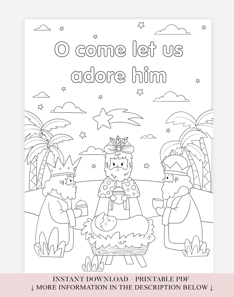 10 Nativity Sunday School Coloring Pages | Kids Christian Homeschool ...