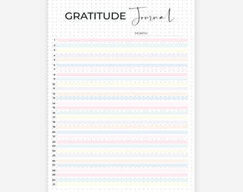 Gratitude Journal - Journal Page - Printable Gratitude Journal - Daily Gratitude - Wellness Journal - Daily Tracker - Mental Health Journal