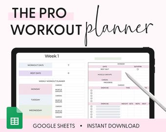 Arkusz kalkulacyjny do planowania treningu | Arkusze Google | Dziennie | Tygodniowo | Planer fitness | Monitor fitness | Planer treningu dzielonego | Monitor treningu