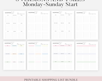 Editable Grocery List Printable Shopping List Printable Grocery Template Shopping Template Food Shopping Planner for Shopping Checklist A5