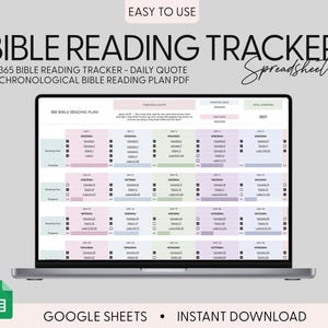 Chronological Bible Reading Plan Tracker Bible Tracker One Year Bible Plan Daily Devotion For Women Bible Study Google Sheet Bible In a Year