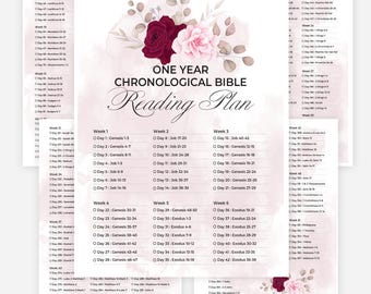 Chronological Bible Reading Plan Printable Daily Devotion For Women Bible Tracker One Year Bible Plan Daily Devotion For Women Bible Study