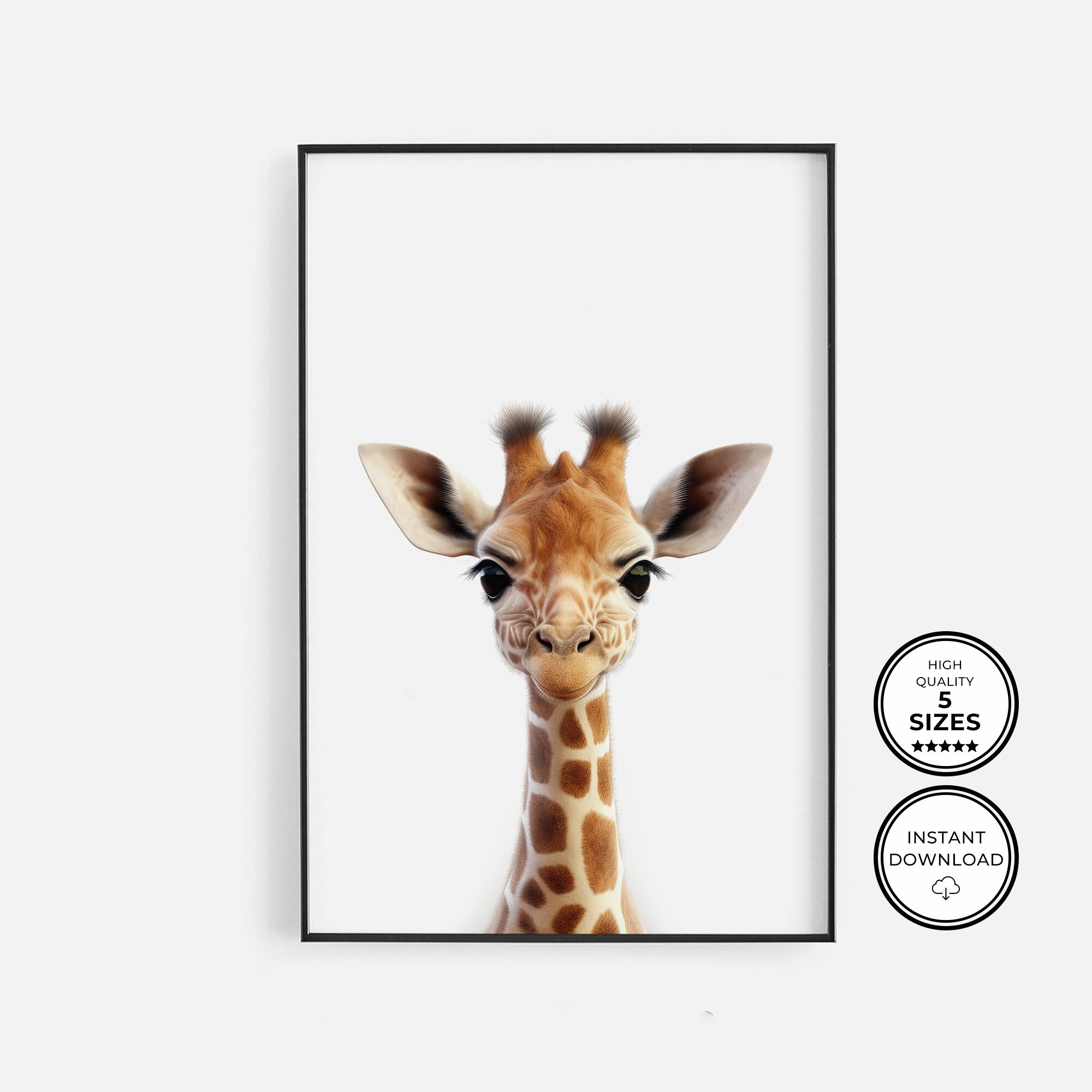 Baby Giraffe Print Baby Animal Prints Giraffe Nursery Wall - Etsy