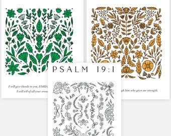 10 Relaxing Bible Verse Coloring Sheets, Meditate and Unwind with God's Word, PDF Download, Christian Coloring Book, Bible Coloring Book