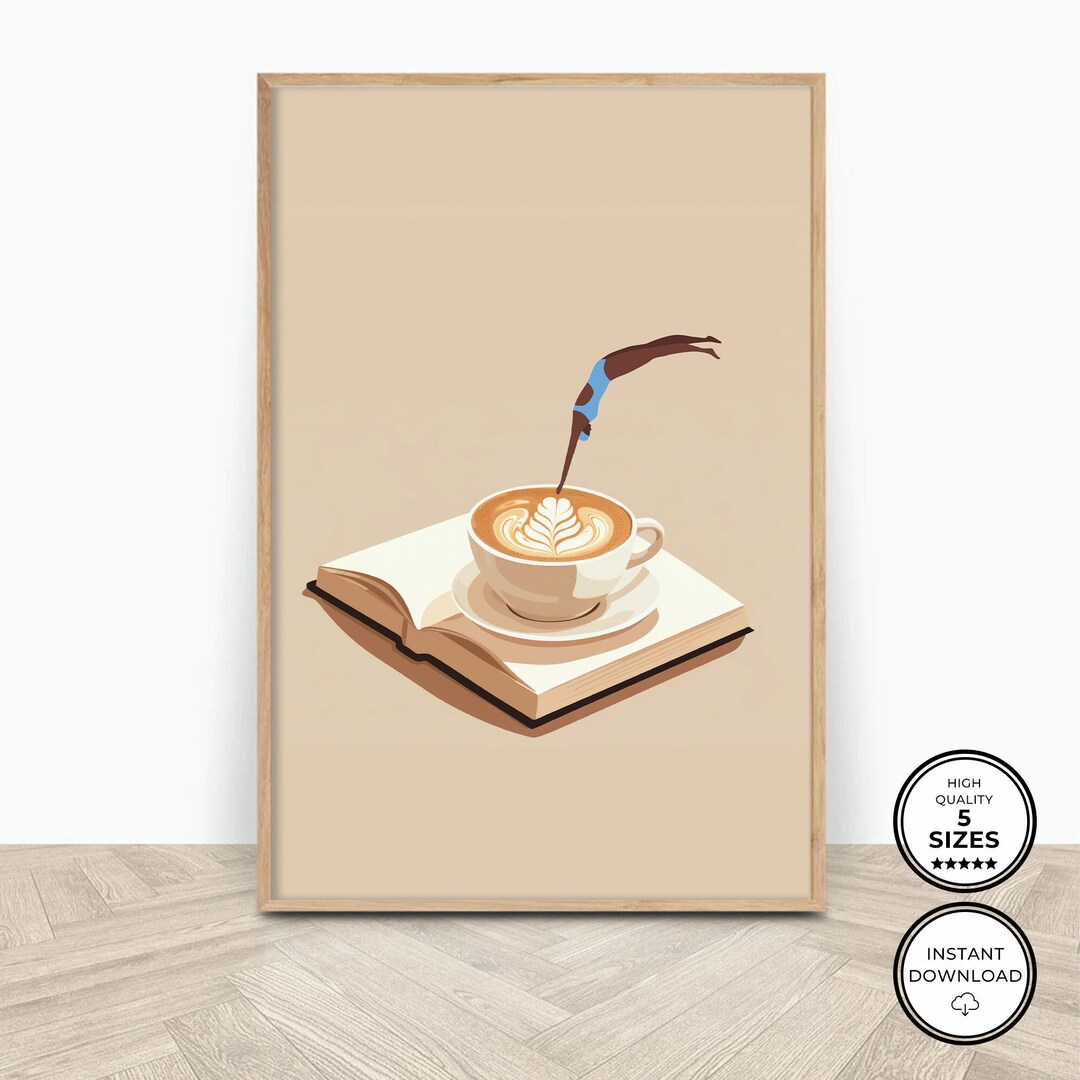 Good Morning Coffee Diver - Poster Su Tela Da Parete, Stampa Per Amanti Del Caffè, 30x30 Cm, Pronta Da Appendere Per Cucina - 2