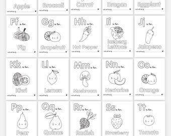 ABC Baby Shower Coloring Book A-Z Alphabets Learning Baby Shower Game Baby's First Activity Gift Ideas Game DIY Baby Book PRINTABLE Digital